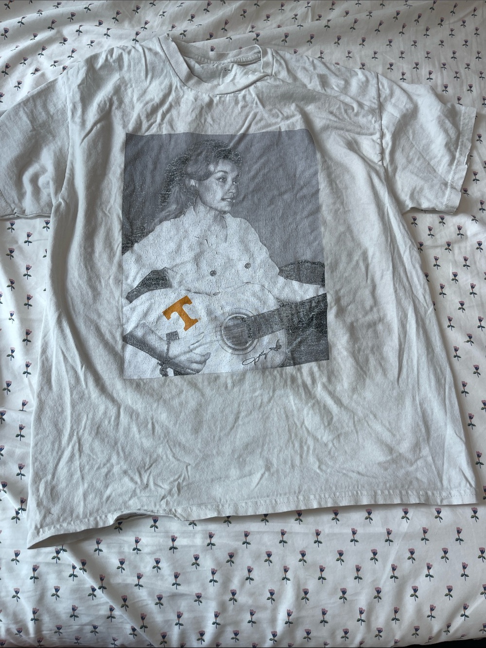 Dolly Parton White Graphic Short-Sleeve T-Shirt
